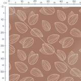 Tissu - Amandes esquissées sur brun