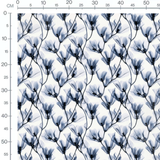 Tissu - Tissu Fleur Xray Bleu Gris