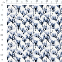 Tissu - Tissu Fleur Xray Bleu Gris