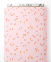 Tissu - Pois roses sur fond clair