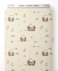 Tissu - Canards et paniers naturels
