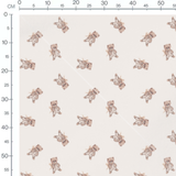 Tissu - Oursons rayés sur beige