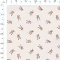 Tissu - Oursons rayés sur beige