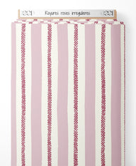 Tissu - Rayures roses irrégulières