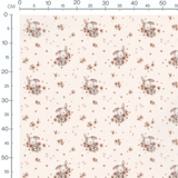 Tissu - Lapins endormis sur fond beige