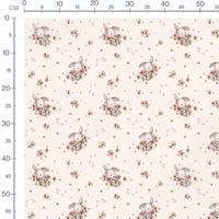 Tissu - Lapins endormis sur fond beige