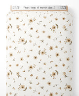 Tissu - Fleurs beige et marron doux 2