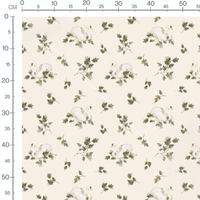 Tissu - Cygnes et feuillages délicats