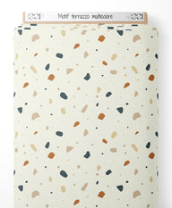 Tissu - Motif terrazzo multicolore