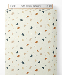Tissu - Motif terrazzo multicolore
