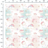 Tissu - Nuages et étoiles pastel