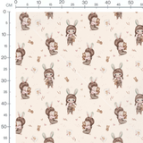 Tissu - Enfants lapins et oursons
