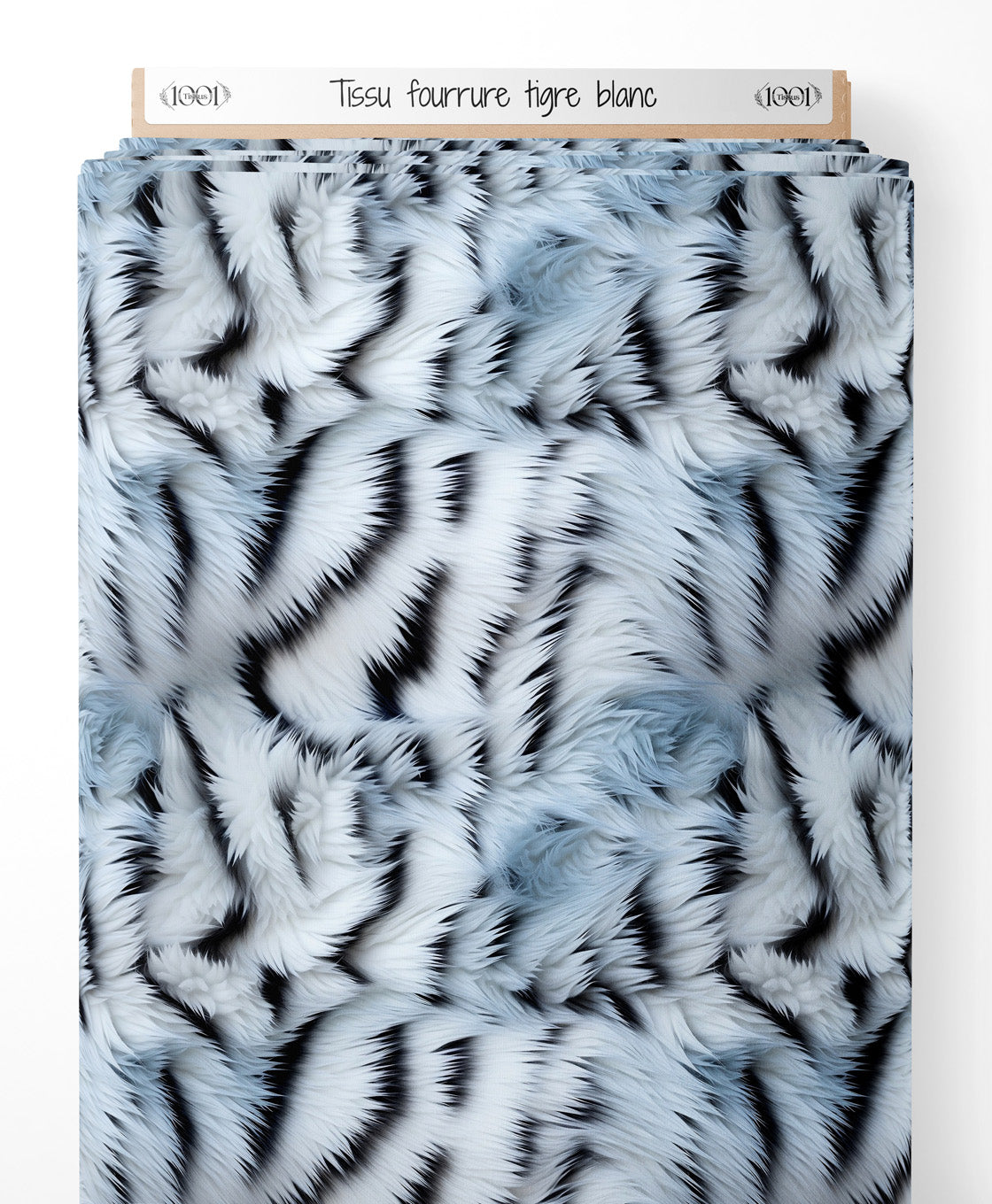 Tissu - fourrure tigre blanc