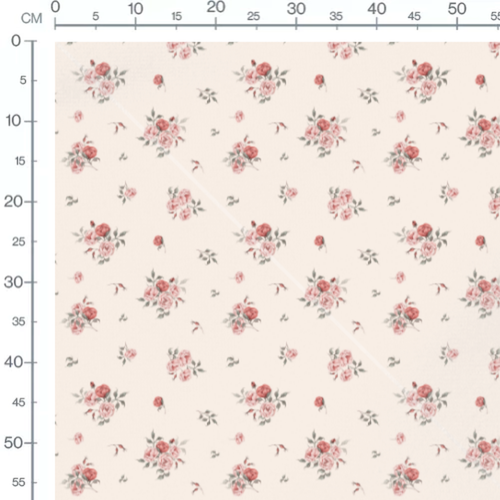 Tissu - Roses roses et rouges