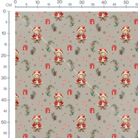 Tissu - Ourson Noël et cadeaux