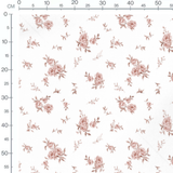 Tissu - Roses et feuilles marron