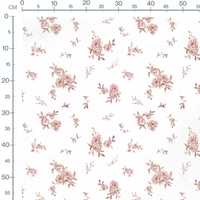 Tissu - Roses et feuilles marron