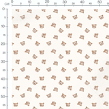 Tissu - Ours marron sur fond blanc 2