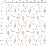 Tissu - Ballons et guirlandes pastel