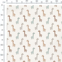 Tissu - Girafes stylisées sur crème