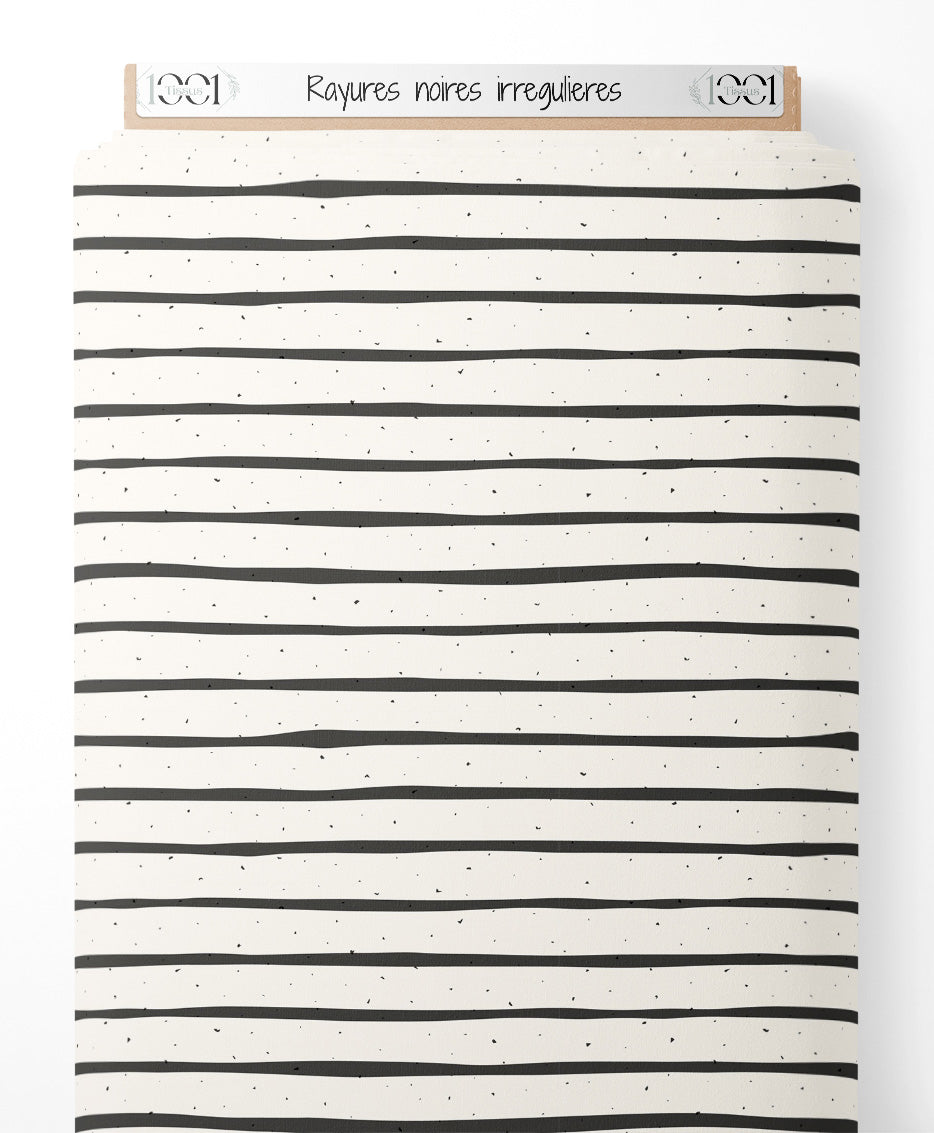 Tissu - Rayures noires irrégulières