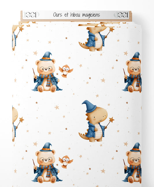 Tissu - Ours et hibou magiciens