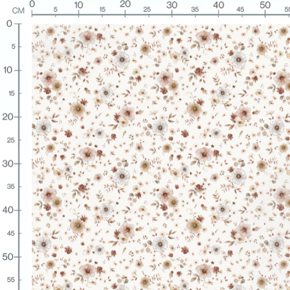 Tissu - Fleurs aquarelle pastel délicates
