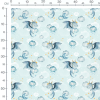 Tissu - Dragons et nuages rêveurs