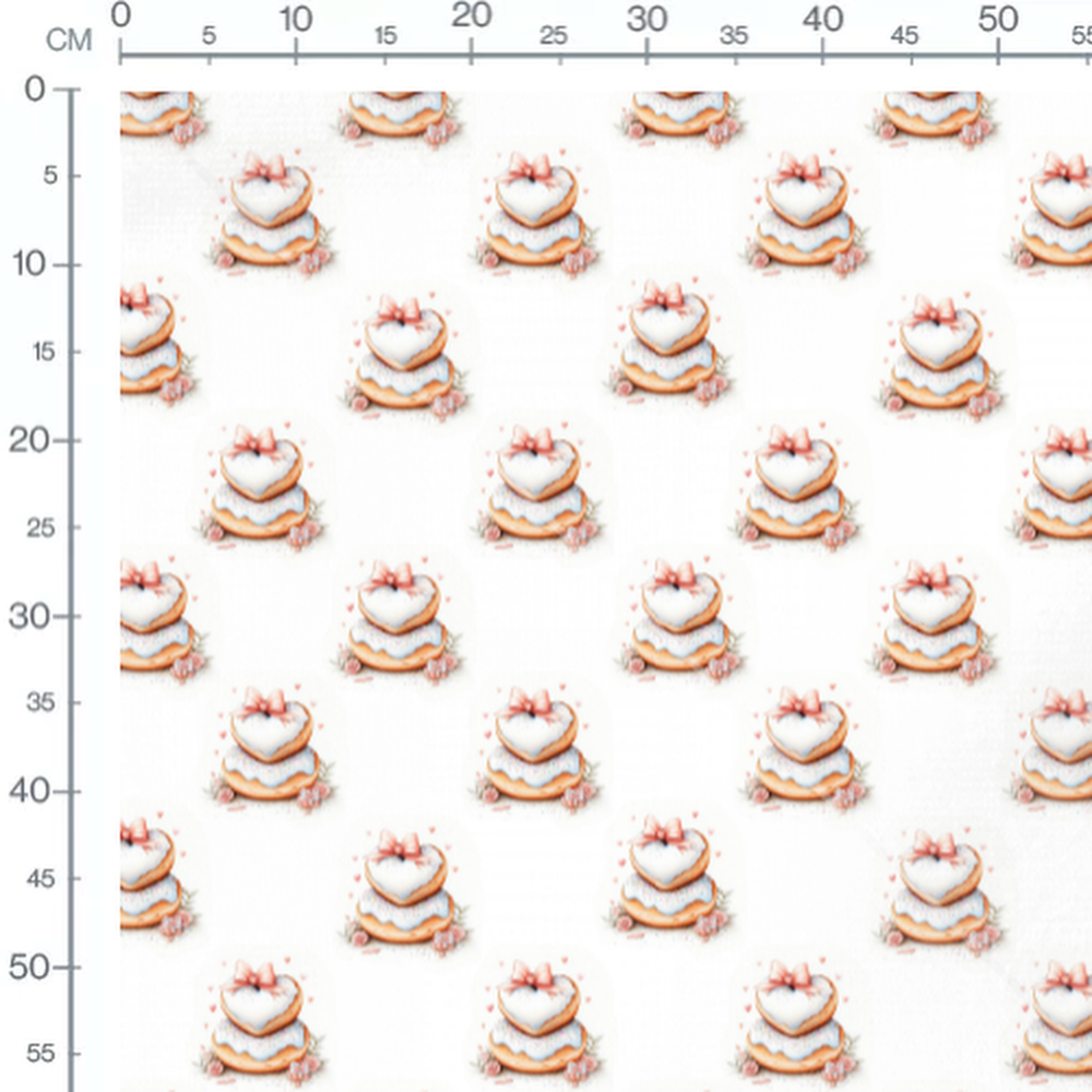 Tissu - Biscuits cœur glacés