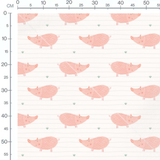 Tissu - Cochons roses souriants