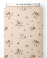 Tissu - Roses beige sur fond crème