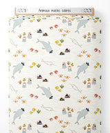 Tissu - Animaux marins colorés