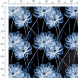 Tissu - Tissu Fleur Xray Bleu Noir