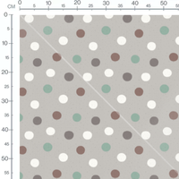 Tissu - Pois multicolores sur fond gris