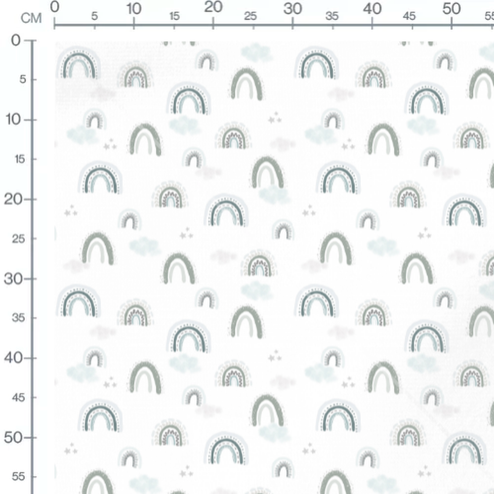 Tissu - Arcs-en-ciel gris et bleu