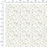 Tissu - Feuilles vertes et beige