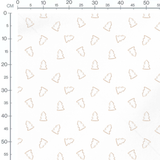 Tissu - Sapins dorés sur fond blanc