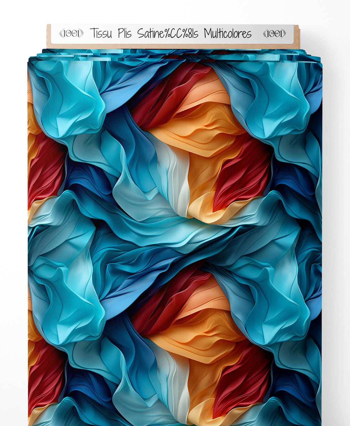 Tissu - Plis Satinés Multicolores