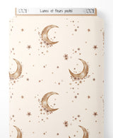 Tissu - Lunes et fleurs pastel