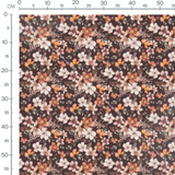 Tissu - Fleurs aquarelle fond marron
