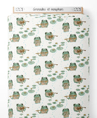 Tissu - Grenouilles et nénuphars