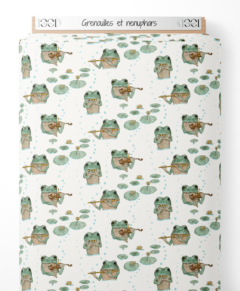 Tissu - Grenouilles et nénuphars