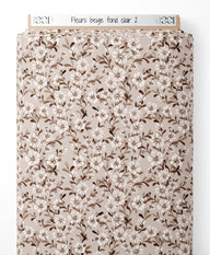 Tissu - Fleurs beige sur fond clair 2