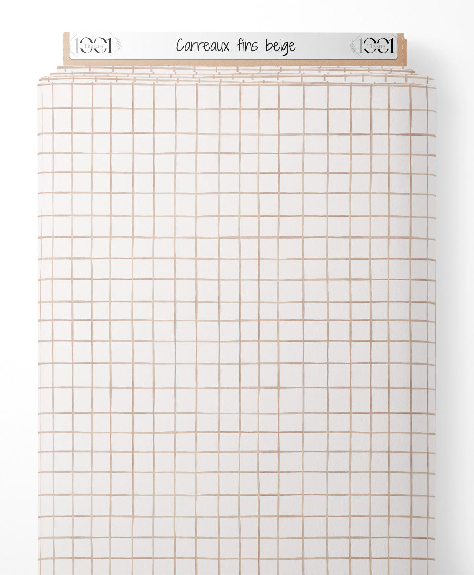 Tissu - Carreaux fins beige