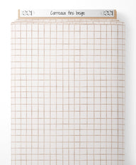 Tissu - Carreaux fins beige