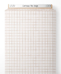 Tissu - Carreaux fins beige