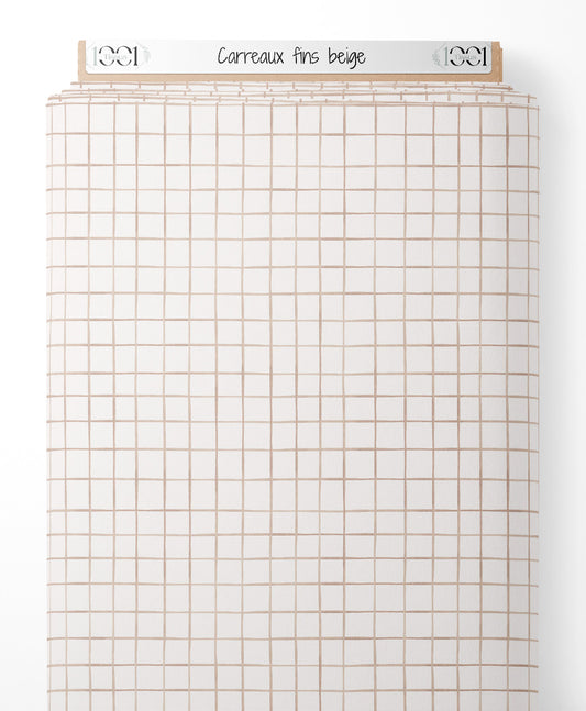 Tissu - Carreaux fins beige