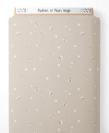 Tissu - Papillons et fleurs beige