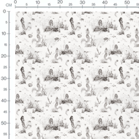 Tissu - Sirènes grises et paysages marins