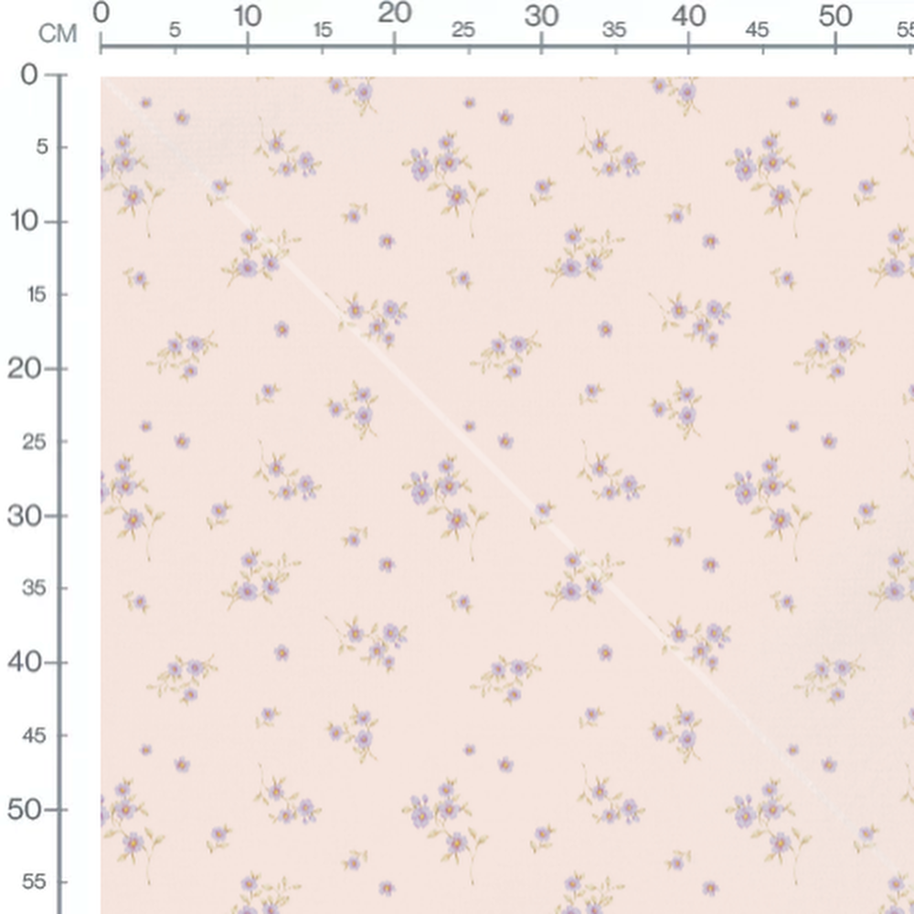 Tissu - Fleurs dispersées sur beige